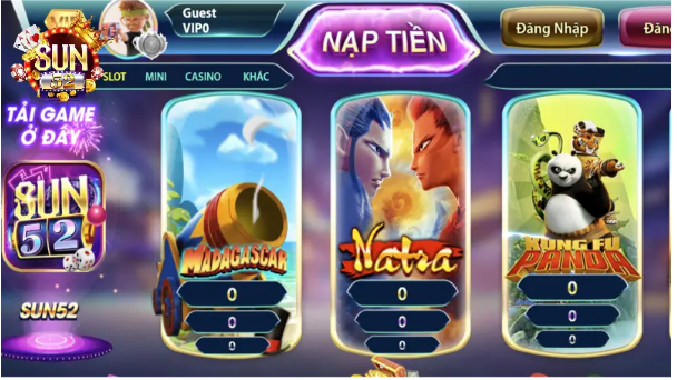 Cách nạp tiền từ cổng game Sun52