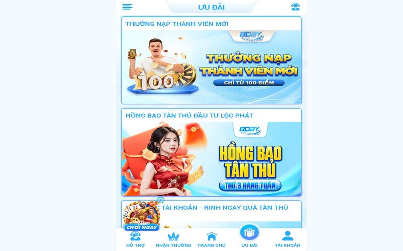 Nhà cái 8Day khuyến mãi không ngừng