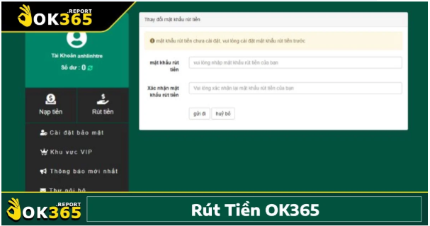 Các mẹo nhỏ để rút tiền Ok365