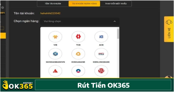 Quy trình rút tiền Ok365