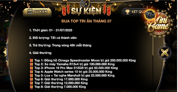 Các chương trình khuyến mãi King fun
