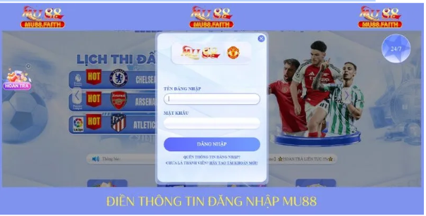 Giao Diện Trang Đăng Nhập MU88
