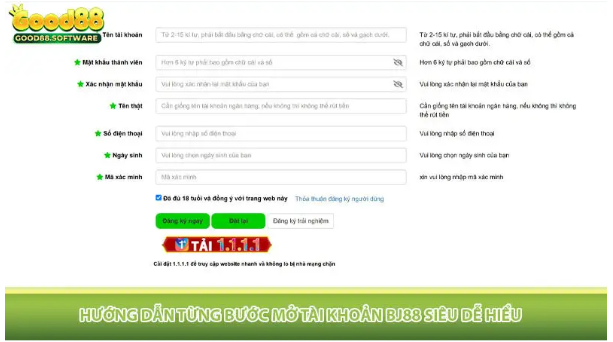 Hướng Dẫn Đăng Ký Tài Khoản Good88