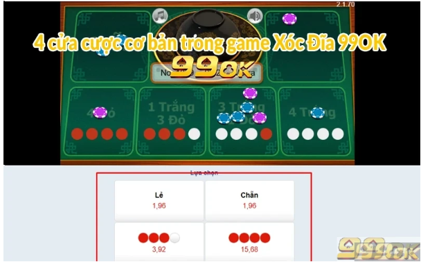 Trải nghiệm xóc đĩa 99OK