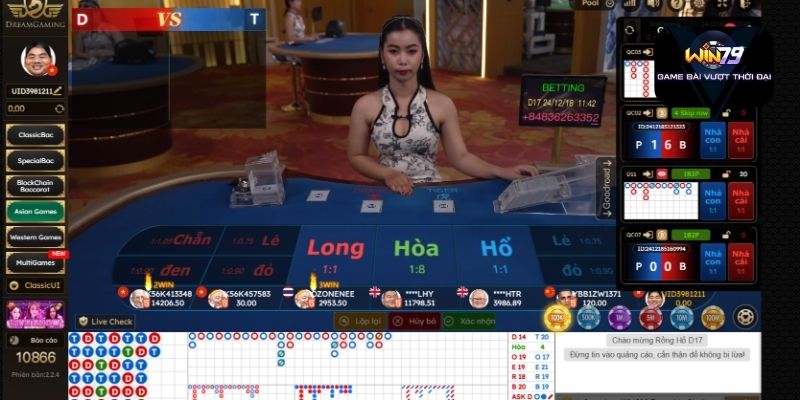 Long Hổ game bài đình đám tại Win79