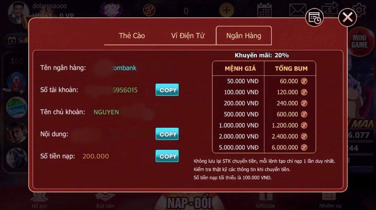 Các phương thức nạp tiền tài xỉu hiện nay
