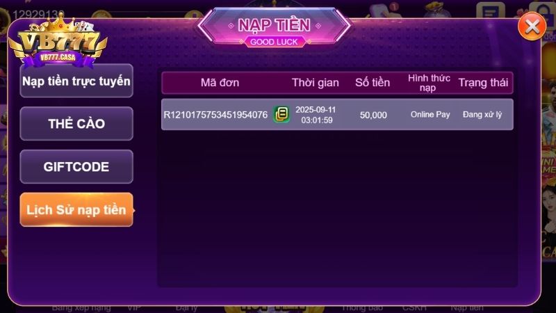 Một số lưu ý quan trọng khi nạp tiền tại VB777