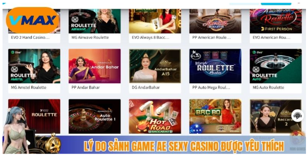 lý do sảnh game ae sexy casino được yêu thích