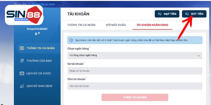 Rút tiền Sin88: Điều cần biết để giao dịch nhanh và an toàn Rút tiền Sin88: Điều cần biết để giao dịch nhanh và an toàn