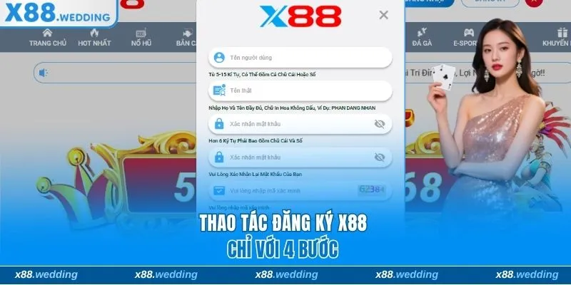 Thao tác đăng ký X88 chỉ với 4 bước