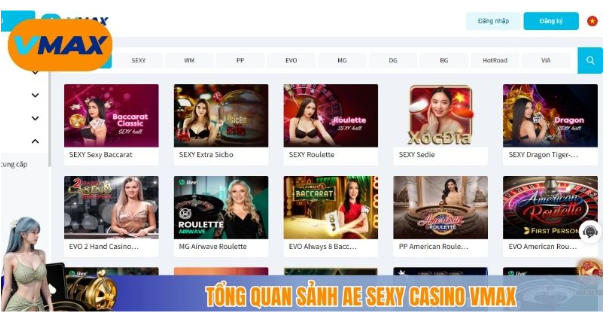 tổng quan sảnh ae sexy casino vmax