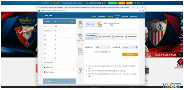 Thao tác rút tiền trong 60 giây