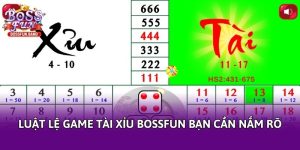 Luật lệ game Tài xỉu BossFun bạn cần nắm rõ Luật lệ game Tài xỉu BossFun bạn cần nắm rõ